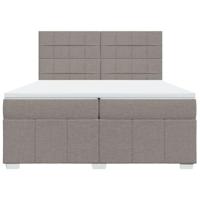Boxspring met matras stof taupe 200x200 cm - thumbnail