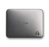 Busch-Jaeger Alpha Exclusive bedieningswip met transparante lens opdruk 'bel', platin - thumbnail