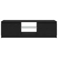 Tv-meubel met LED 120x30x36 cm bewerkt hout zwart eiken - thumbnail