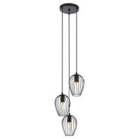 Eglo Vintage hanglampNewtown Disk 3-lichts 38cm zwart - 49479 - thumbnail
