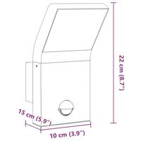 Buitenwandlamp LED met sensors gegoten aluminium zwart - thumbnail