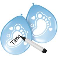 Folat BV beschrijfbare ballonnen geboorte jongen, 6st. - thumbnail