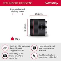 Samyang AF 18mm F2.8 FE MILC Groothoeklens Zwart - thumbnail