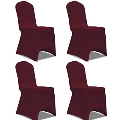 VidaXL Stoelhoes stretch 4 stuks bordeaux VidaXL Stoelhoes stretch 4 stuks bordeaux