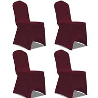 VidaXL Stoelhoes stretch 4 stuks bordeaux - thumbnail