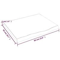 Wandschap 60x50x4 cm behandeld massief eikenhout donkergrijs - thumbnail
