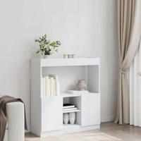 Hoge kast 92x33x100 cm bewerkt hout wit - thumbnail