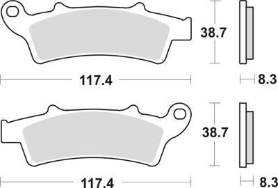 TRW remblokken "mcb 726 brake pad mcb 726 organic standard