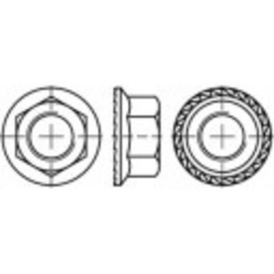 TOOLCRAFT 1067595 Zeskantige contramoeren met flens M4 DIN 6923 RVS A2 500 stuk(s)