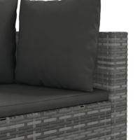 6-delige Loungeset met kussens poly rattan grijs - thumbnail