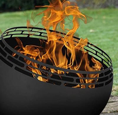 Esschert Design vuurplaats bolvormig strepen zwart