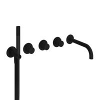 Thermostatische Badkraan Hotbath Cobber X Inbouw Met 2 Stopkranen En Handdouche Met Uitloop Mat Zwart - thumbnail