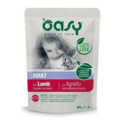OASY Chunks in gravy Lamb - nat kattenvoer - 85g