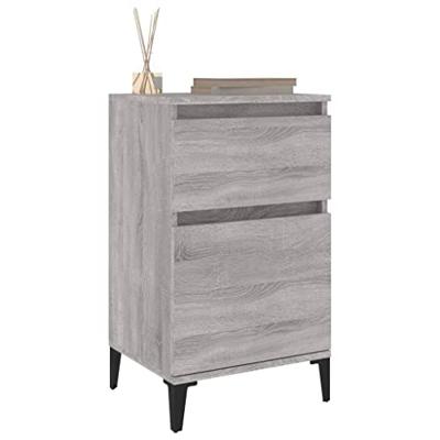 Nachtkastjes 2 st 40x35x70 cm bewerkt hout grijs sonoma eiken