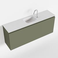 MONDIAZ OLAN 120cm toiletmeubel army. LEX wastafel talc midden 1 kraangat - thumbnail
