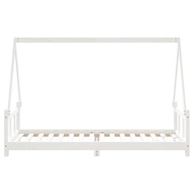 Kinderbedframe 90x200 cm massief grenenhout wit
