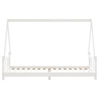 Kinderbedframe 90x200 cm massief grenenhout wit - thumbnail