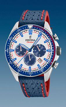 Horlogeband Festina F20377-1 Leder Blauw 22mm Horlogeband Festina F20377-1 Leder Blauw 22mm