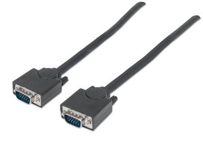 Manhattan VGA Aansluitkabel VGA-stekker 15-polig 1.80 m Zwart 311731 Schroefbaar VGA-kabel
