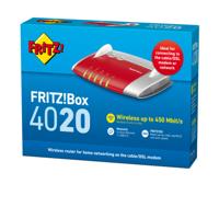 AVM FRITZ!Box 4020 draadloze router Fast Ethernet 3G 4G Rood - thumbnail