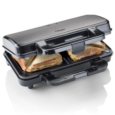 Bestron ASM90XLTG XL Sandwichmaker RVS/Zwart