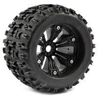 Fastrax Jigsaw MT banden op zwarte 6-spaaks velgen (1/2" offset) - 1/8 Truck & Truggy - thumbnail