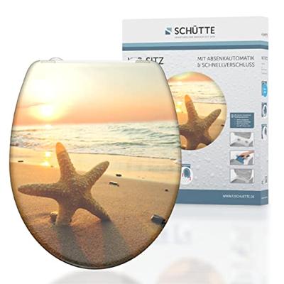 SCHÜTTE toiletbril met soft-close sea star duroplast met print