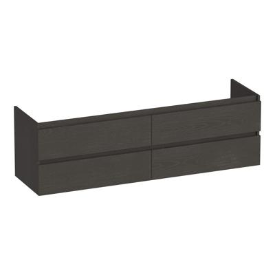 Brauer Joy - Onderkast - 160 cm - met 4 Softclose Lades Greeploos en 2 Sifon Uitsparingen - Timber Anthracite