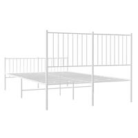 Bedframe met hoofd- en voeteneinde metaal wit 135x190 cm - thumbnail