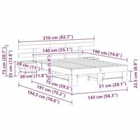 Bedframe met lade Bruin 140 x 190 cm - thumbnail