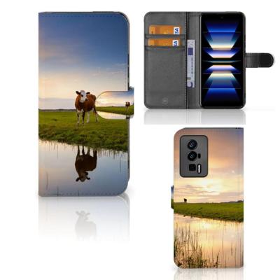 Xiaomi Poco F5 Pro | Telefoonhoesje | Met pasjeshouder | Koe