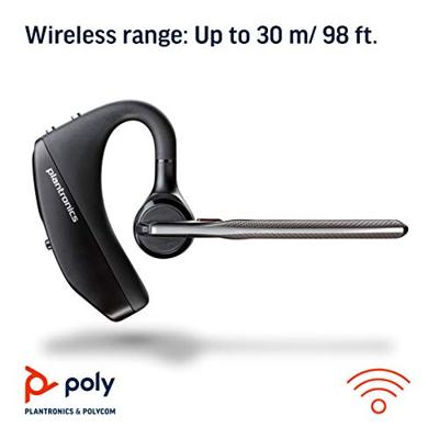 Plantronics Voyager 5200 Office Bluetooth-mono-headset met windsmart-technologie, adaptieve microfoons, IPX4, spraakbesturing, NFC, laadstation met USB-A, zwart, één maat