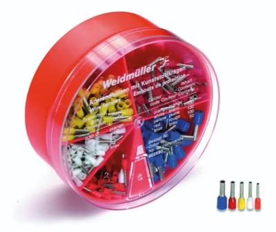 Weidmüller 9025430000 Assortiment adereindhulzen 0.5 mm², 0.75 mm², 1 mm², 1.5 mm², 2.5 mm² Deels geïsoleerd Wit, Grijs, Rood, Zwart, Blauw 400 stuk(s) Box Weidmüller 9025430000 Assortiment adereindhulzen 0.5 mm², 0.75 mm², 1 mm², 1.5 mm², 2.5 mm² Deels geïsoleerd Wit, Grijs, Rood, Zwart, Blauw 400 stuk(s) Box