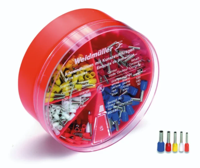 Weidmüller 9025430000 Assortiment adereindhulzen 0.5 mm², 0.75 mm², 1 mm², 1.5 mm², 2.5 mm² Deels geïsoleerd Wit, Grijs, Rood, Zwart, Blauw 400 stuk(s) Box - thumbnail