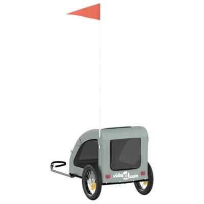 Hondenfietstrailer oxford stof en ijzer grijs - thumbnail