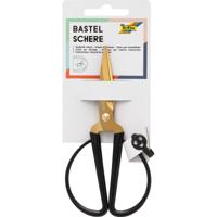 Folia knutselschaar, ft 14,5 cm, scherpe punt, RVS, zwart, blister van 1 stuk - thumbnail