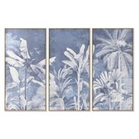 Canvas Home ESPRIT Blauw Palmen Tropisch 180 x 4 x 120 cm (3 Onderdelen) - thumbnail