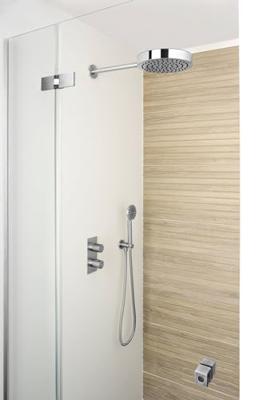 Ben Engraved hoofddouche met douche-arm Ø25cm chroom Ben Engraved hoofddouche met douche-arm Ø25cm chroom