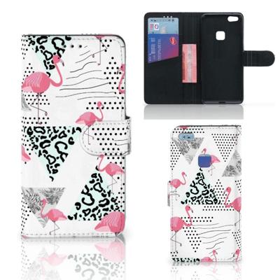 Huawei P10 Lite | Telefoonhoesje | Met pasjeshouder | Flamingo Triangle