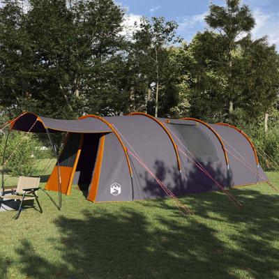 Tunneltent met dak Grijs en Oranje 740 x 370 x 220 cm Tunneltent met dak Grijs en Oranje 740 x 370 x 220 cm