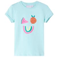 VidaXL Kindershirt 128 lichtzeeblauw - thumbnail