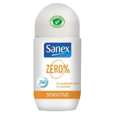 Sanex Deodorant roll-on zero% sensitive 50 Milliliter