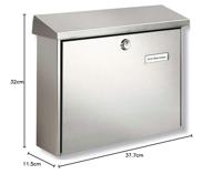 Burg Wächter 8140 AMRUM 3867 NI Brievenbus RVS Zilver Sleutelslot - thumbnail