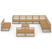 13-delige Loungeset massief grenenhout honingbruin - thumbnail