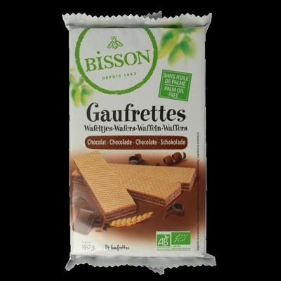 Bisson Chocolade wafels gaufrettes bio 190 Gram