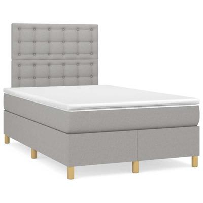 Boxspring met matras stof lichtgrijs 120x190 cm
