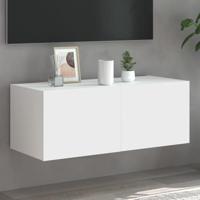 Tv-wandmeubel met LED-verlichting 80x35x31 cm wit - thumbnail