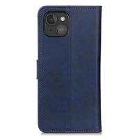 Casecentive Leren Wallet case met sluiting iPhone 13 Mini blauw - thumbnail