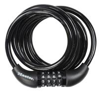 Fietsslot - MASTER LOCK - 8221EURDPRO - 1,8m gedraaide kabel - Programmeerbare combinatie - thumbnail
