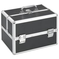 VidaXL Make-up koffer 22x30x21 cm aluminium zwart - thumbnail